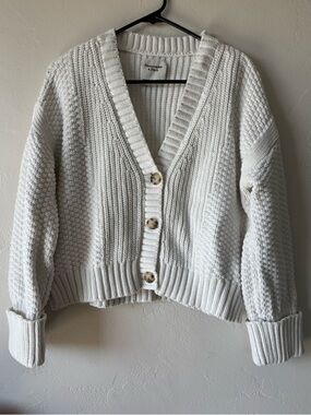 Abercrombie & Fitch Cameron Seed Stitch Cardigan - White